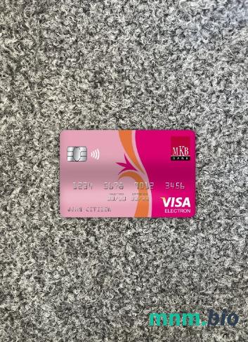 Hungary MKB bank visa karta elektronowa wygląd fotograficzny skan PSD + zdjęcie